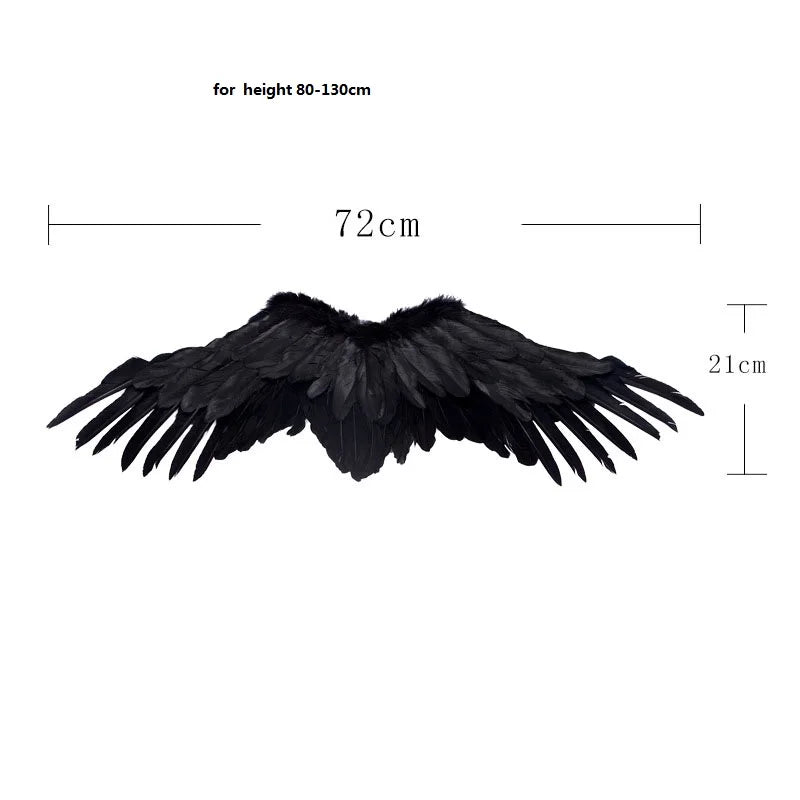 Women Girl White Black Angel Feather Wing Tutu Skirt Halo Ring Party Birthday Gift Wedding Cosplay  Christmas  Halloween Costume