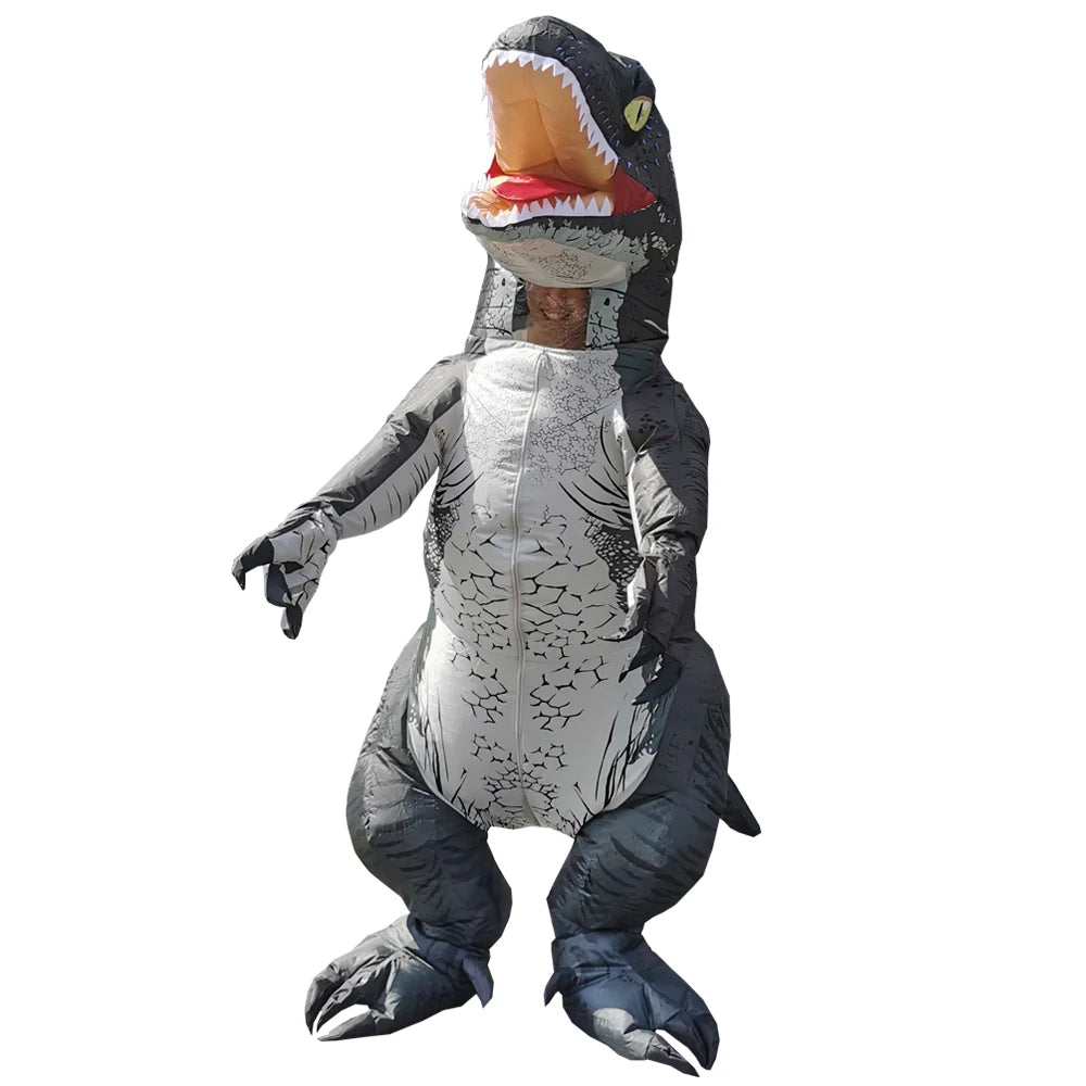 Hot T-REX Velociraptor Inflatable Dinosaur Costume Anime Purim Halloween Party Cosplay Costumes For Man Woman Fancy Dress Suit