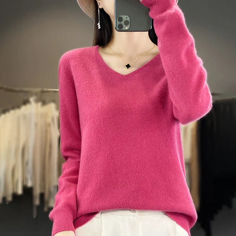 Merino Wool Sweater V-Neck