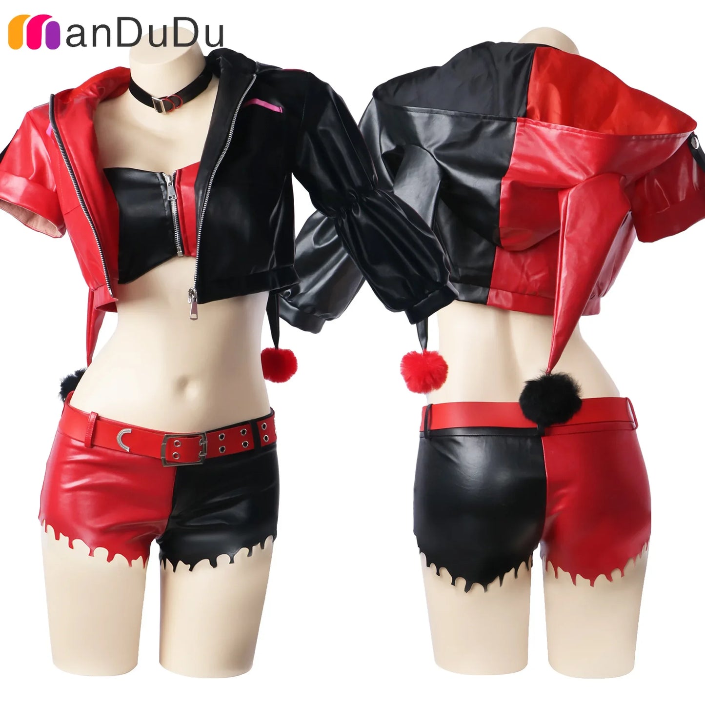 Harley Cosplay Costume Anime Quinzel Suicide Isekai Joker Girl Squad Cosplay Halloween Costume Clown Woman Sexy Party Suits