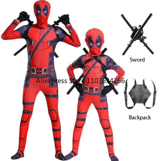 Adult Deadpool Costume Men Women Kids