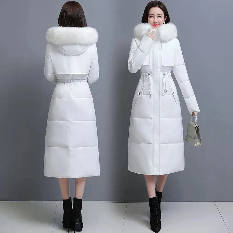 Winter jacket in heavy hair get long cultivate morality show belt down cotton-padded