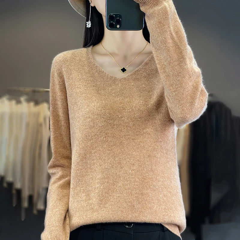 Merino Wool Sweater V-Neck