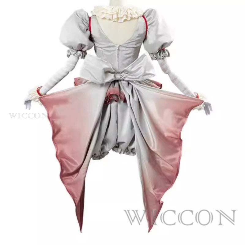 Movie Clown Pennywise Cosplay Costume Genderswap Halloween Horror Lolita Dress Up Women Fantasy Dress Carnival Party Full Set