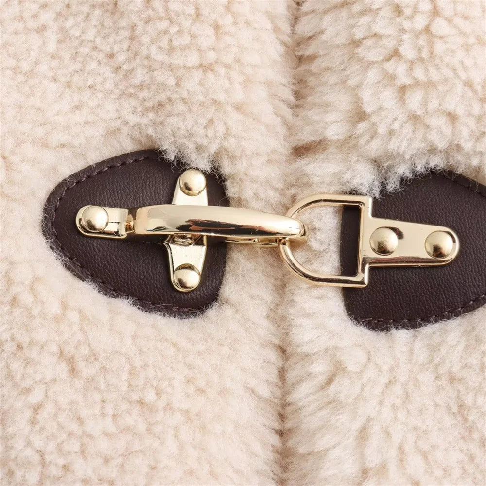 Autumn/Winter New Product Women's New Fashion and Casual Versatile Spring Buckle Clasp Fleece Jacket Coat