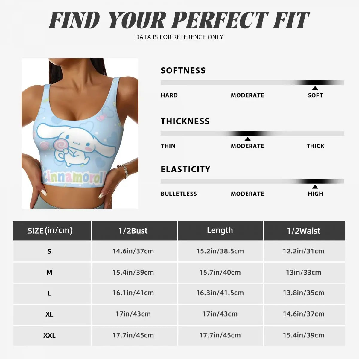 New Anime Cinnamoroll Workout Crop Tank Tops for Women Seamless Running Yoga Sports Bras