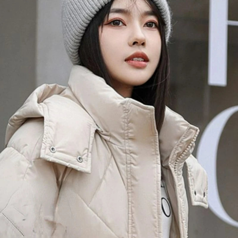 Women Winter Parkas Long Jacket Zipper Loose Puffer Parka Waterproof