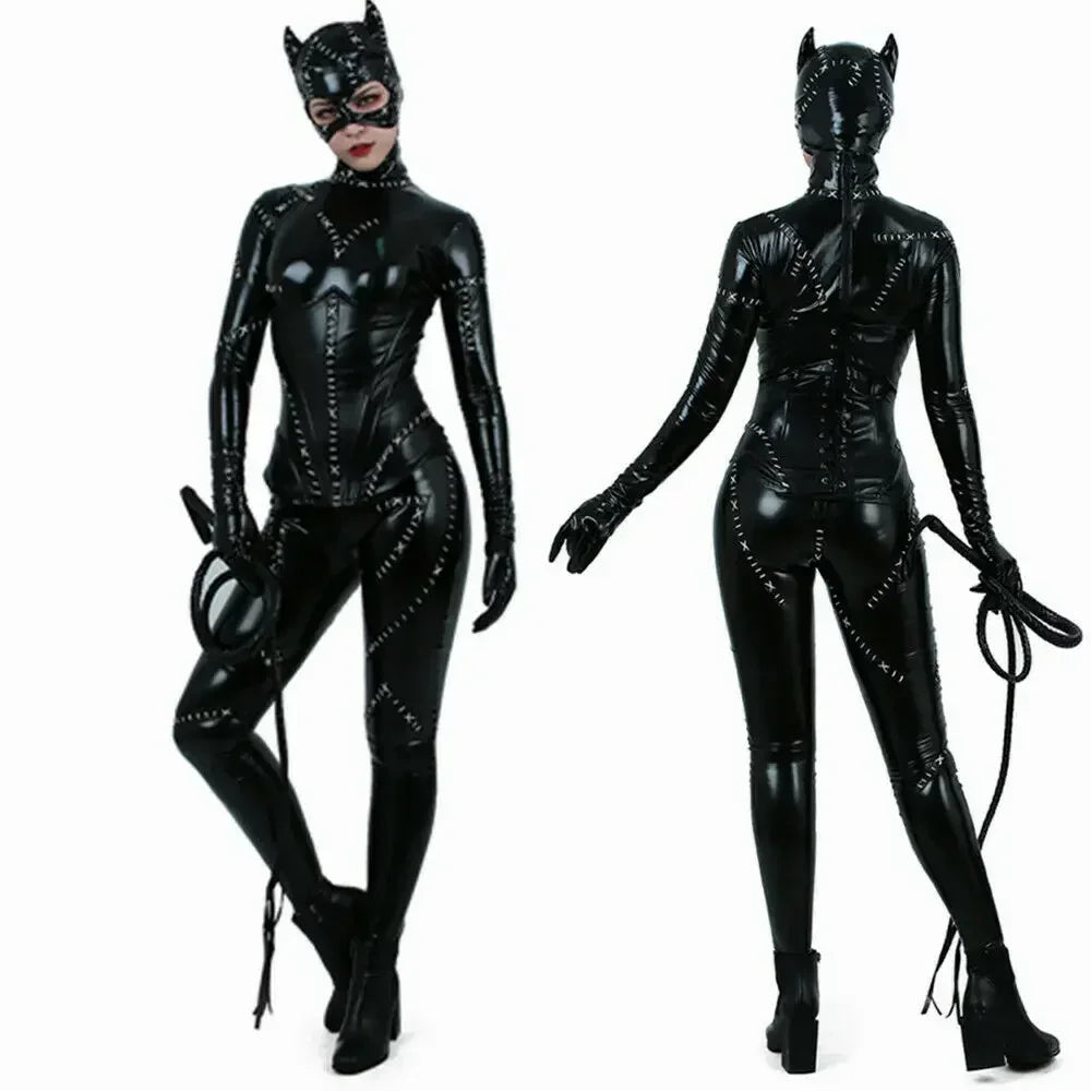 Miccostumes Women's Delux Catsuit Cosplay Costume Jumpsuit Bodysuit with Corset for Women halloween  Cosplay Costume