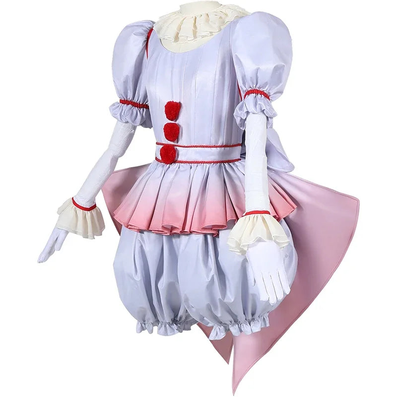 Cos Castle Halloween Clown Cosplay Costume Men Women Horror Pennywise Halloween  Clown Dress Up Dress Lolita Cosplay Costume